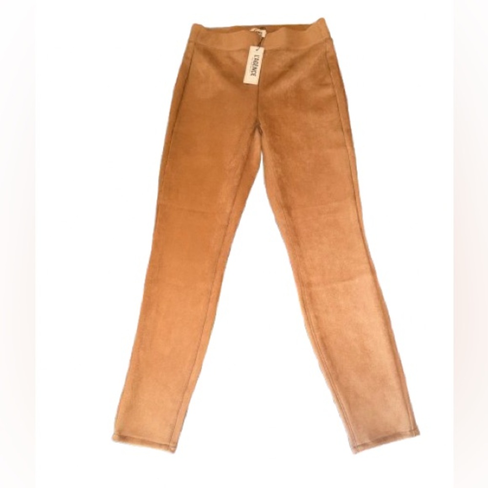 L'AGENCE 'Nini' Faux-Suede Pull-On High-Rise Crop Pants, Small